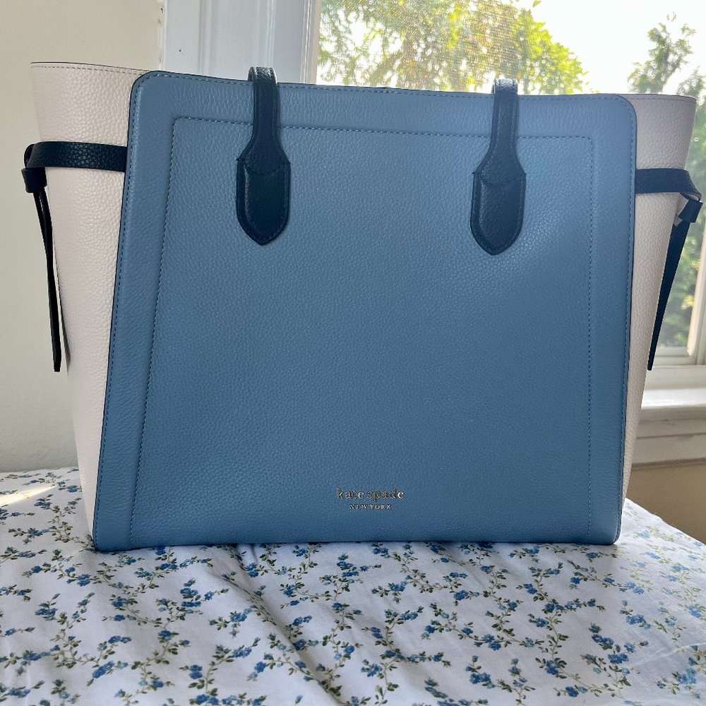 Kate Spade Knott Colorblocked Large Tote (Blue/White)